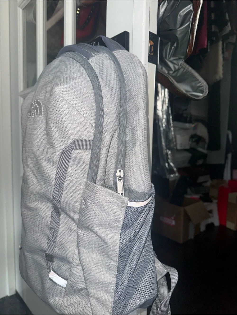 The North Face Light Gray Everyday Backpack with Side Pockets